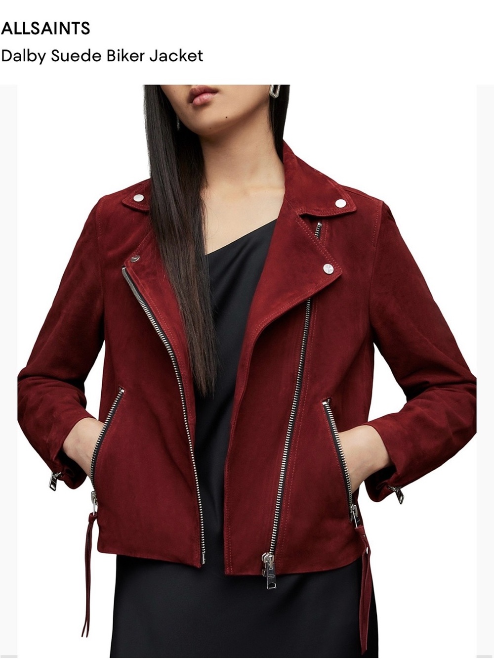ALLSAINTS Dalby Suede Biker Jacket Size 6 US